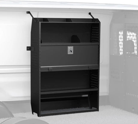 Melipron 60" H x 13" D Steel Cargo Van Shelving Storage with Door-1
