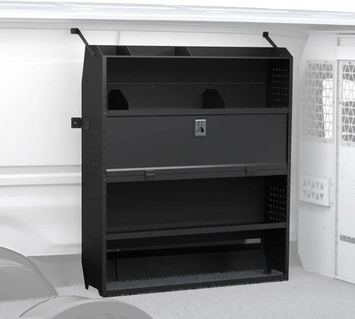 Melipron 60" H x 13" D Steel Cargo Van Shelving Storage with Door-3