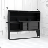 MELIPRON 46"H x 13"D Cargo Van Shelving Storage with Lockable Drawers for Ford Transit, RAM ProMaster, Chevy Express, Sprinter