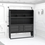 MELIPRON 60"H x 13"D Cargo Van Shelving Storage with Lockable Drawers for Ford Transit, RAM ProMaster, Chevy Express, Sprinter Mid & High Roof -1